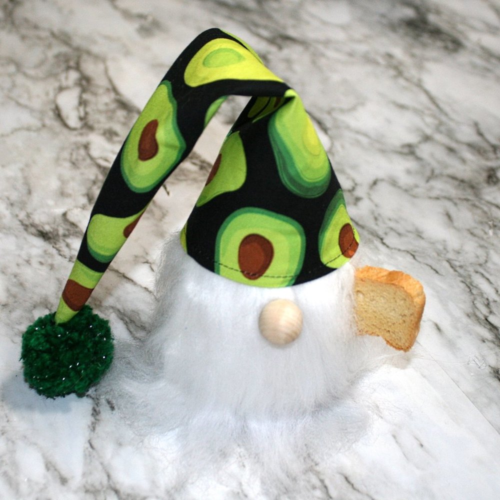 HAND CRAFTED Gnome Avocado Toast White Air Freshener Cover Green Home Decor